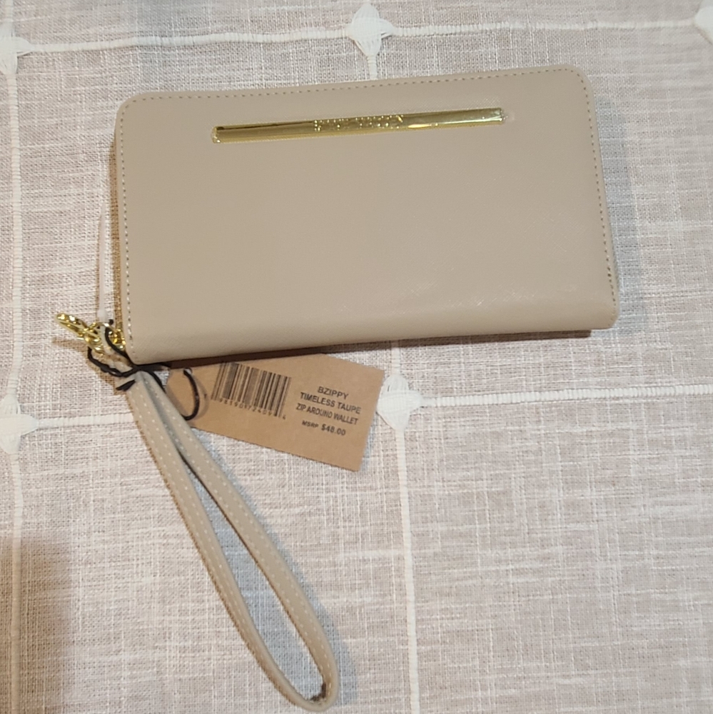Taupe Wristlet Wallet - Neutral Women Bag